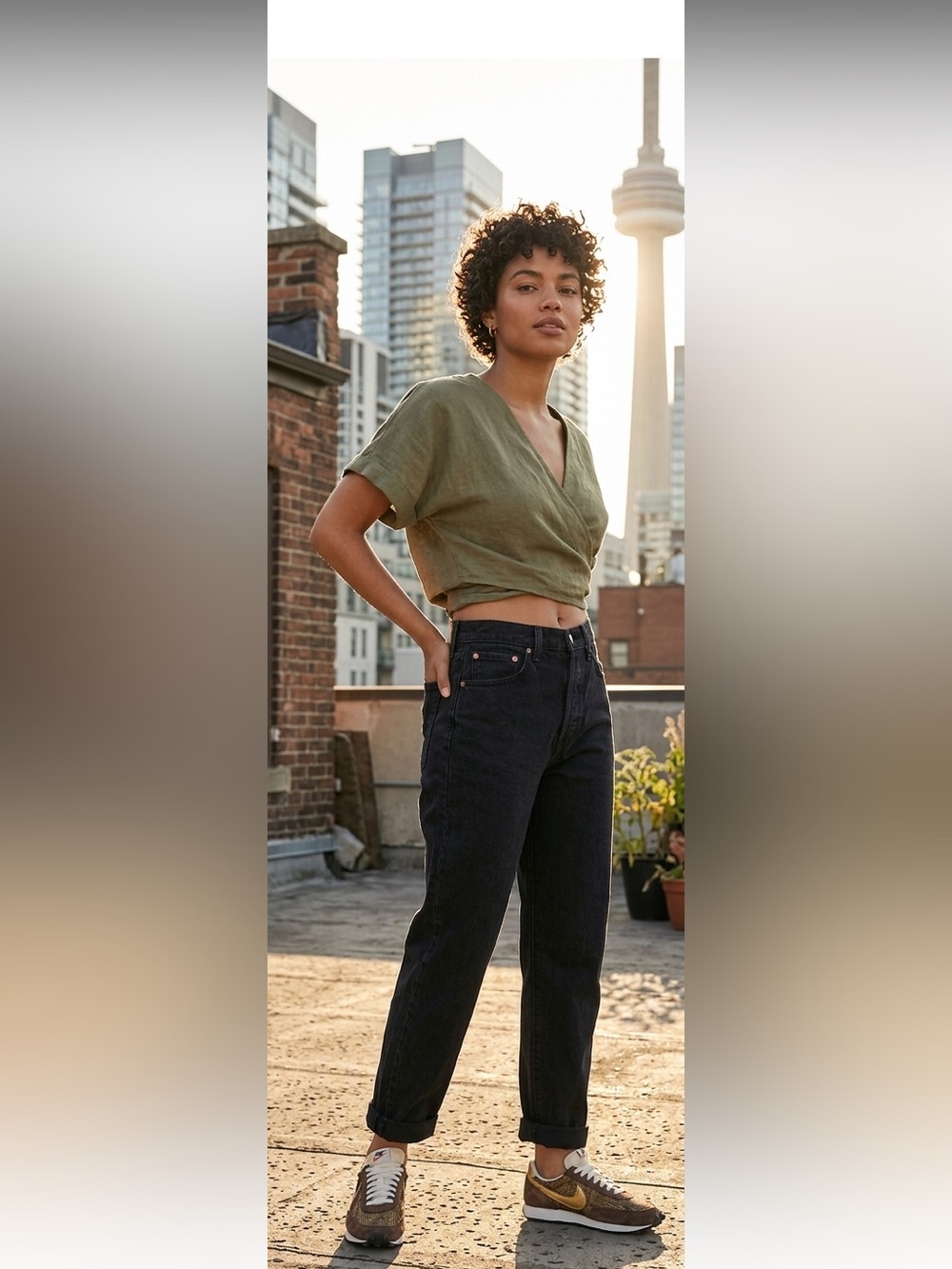 Denim Forum Boyfriend High Rise Loose Size 27 Black Slouchy Casual